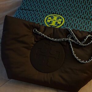 Tory Burch Brown Nylon Puff Tote